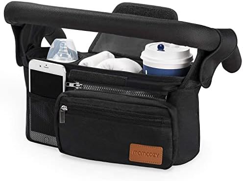Amazon.com : Momcozy Universal Baby Stroller Organizer, 2 Insulated Cup Holder, Detachable Zipper... | Amazon (US)