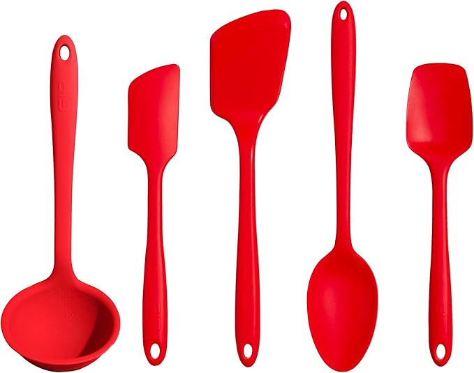 GIR: Get It Right 5 Piece Silicone Ultimate Kitchen Utensils Set - Ladle, Spatula, Flip, Spoon & ... | Amazon (US)