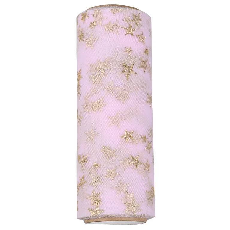 Fashion Tutu Scroll Roll Glitter Starry Spool Tulle Roll DIY Craft Gauze Party Decoration (Pink) | Walmart (US)
