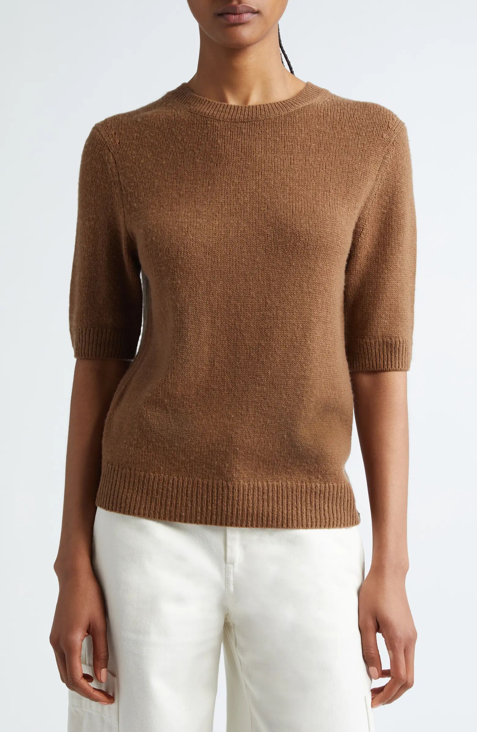 Vince Short Sleeve Wool & Cashmere Sweater | Nordstrom | Nordstrom