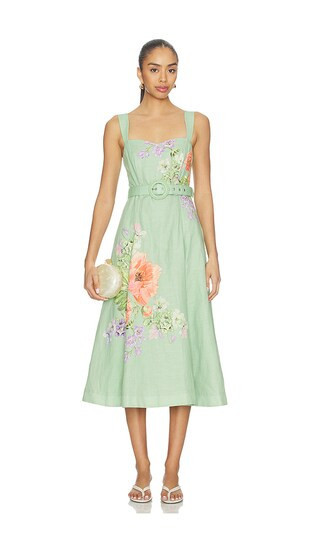 HEMANT AND NANDITA Midi Dress With Buckle Belt in Mint. - size M | Revolve Clothing (Global)