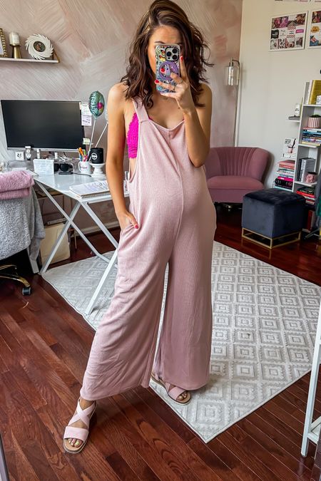 Ribbed maternity jumpsuit — so soft + STRETCHY! 🙌🏼 25% off with code ERICA25 🩷 

#LTKunder50 #LTKFind #LTKbump
