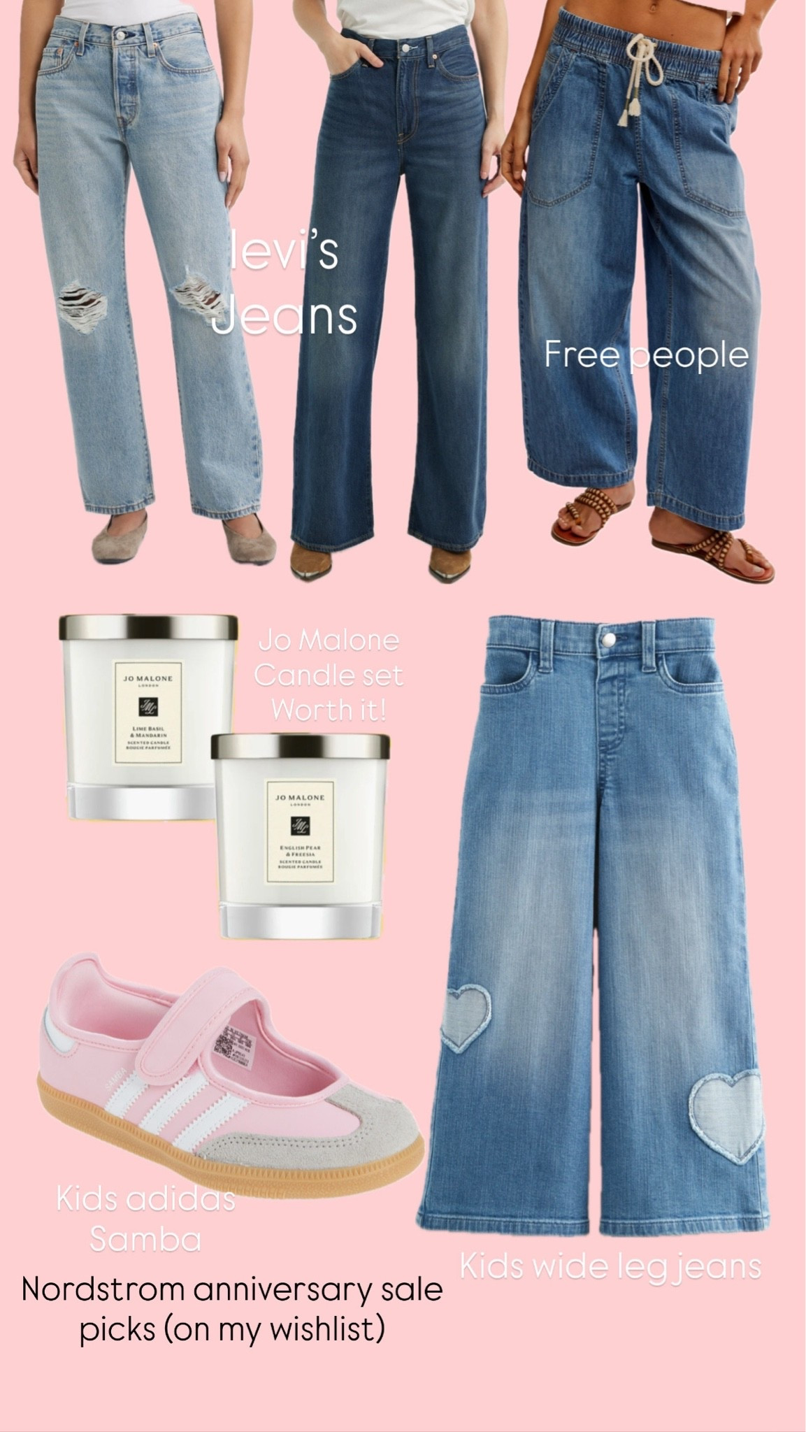 Nordstrom anniversary sale picks!

Levis jeans on sale // free people jeans on sale // jo malone candles set on sale //  kids adidas sneakers // kids wide leg jeans

#LTKSaleAlert #LTKootd #LTKdayinmylife