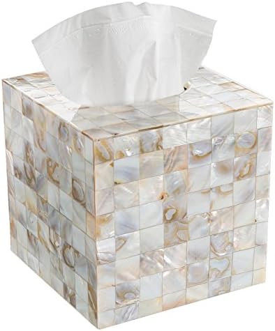 Milano Tissue Box Cover Square – Decorative Tissue Holder for Bathroom - Beautiful Natural Moth... | Amazon (US)
