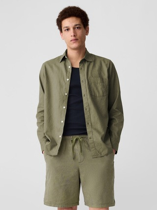 Linen-Blend Shirt in Standard Fit | Gap Factory