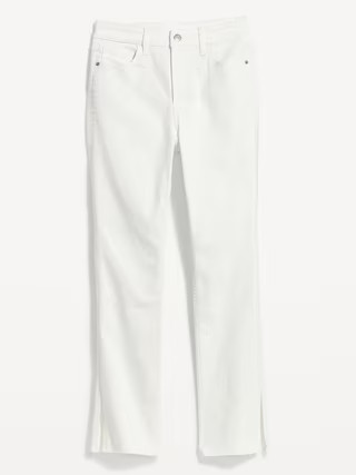 Extra High-Waisted Rockstar 360° Stretch Super-Skinny White Side-Split Jeans for Women | Old Navy (US)