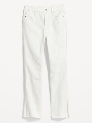 Extra High-Waisted Rockstar 360° Stretch Super-Skinny White Side-Split Jeans for Women | Old Navy (US)