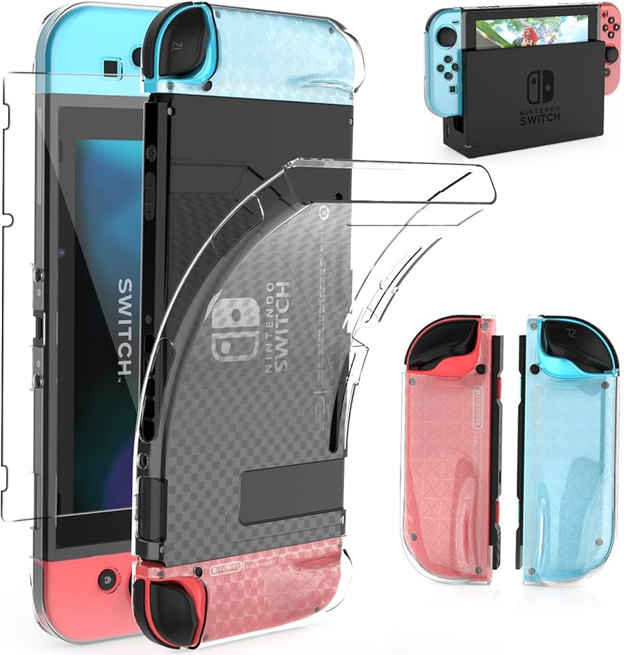 HEYSTOP Switch Case and Switch Screen Protector Compatible with Nintendo Switch, Dockable Soft TP... | Amazon (US)
