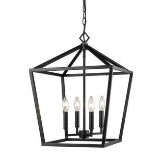 Millennium Lighting 4-Light 16 in. Wide Matte Black Taper Candle Pendant-3244 MB - The Home Depot | The Home Depot