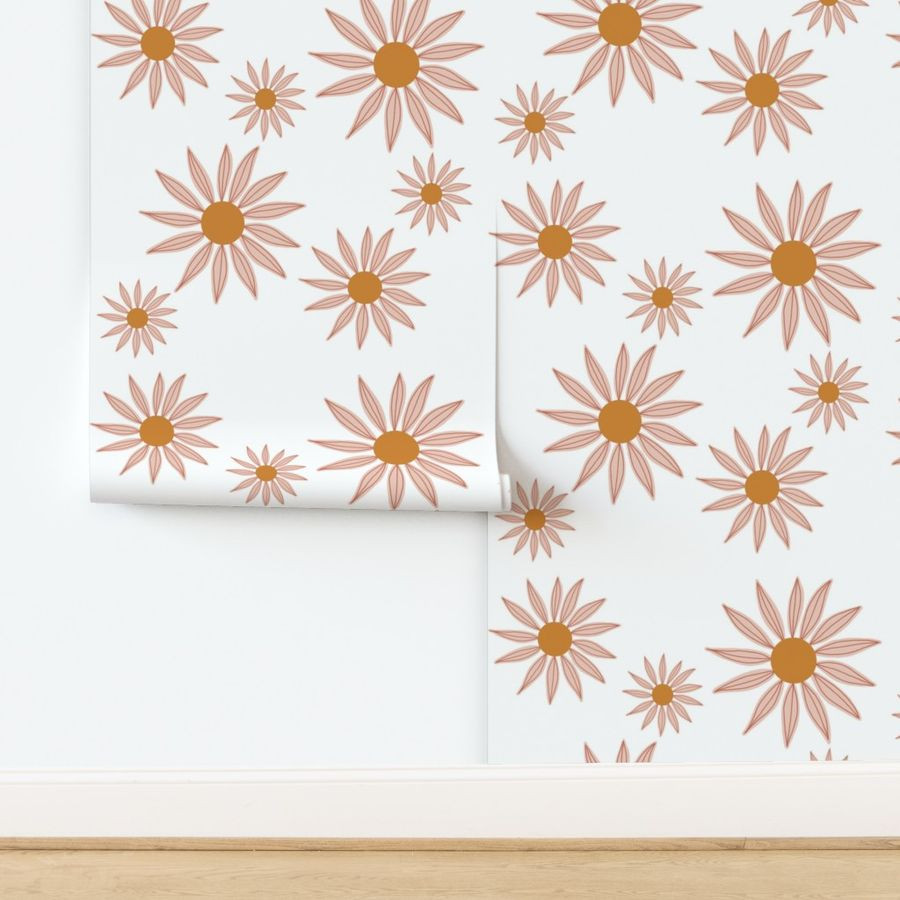 retro scattered floral White | Spoonflower