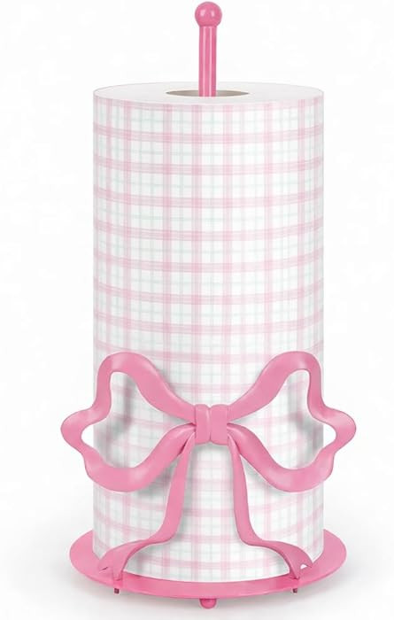 Pink Bow Paper Towel Holder, Cute Paper Towel Roll Holder, 3D Printed Standing Paper Towel Holder... | Amazon (US)
