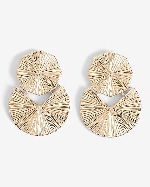 Textured Double Fan Earrings | Express