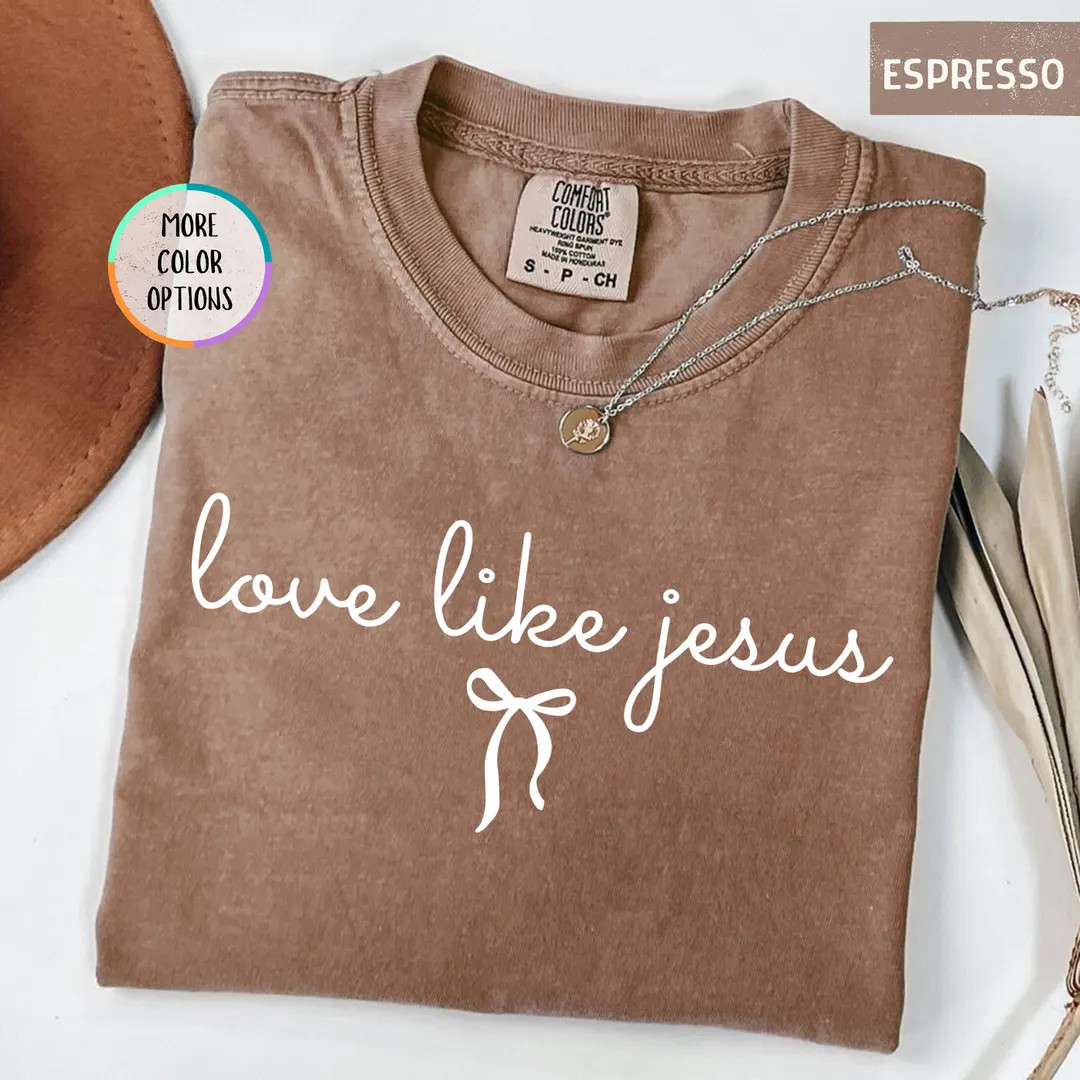 Love Like Jesus Comfort Colors Shirt, Christian Minimal Graphic Tee for Women, Bible Verse Coquet... | Etsy (US)