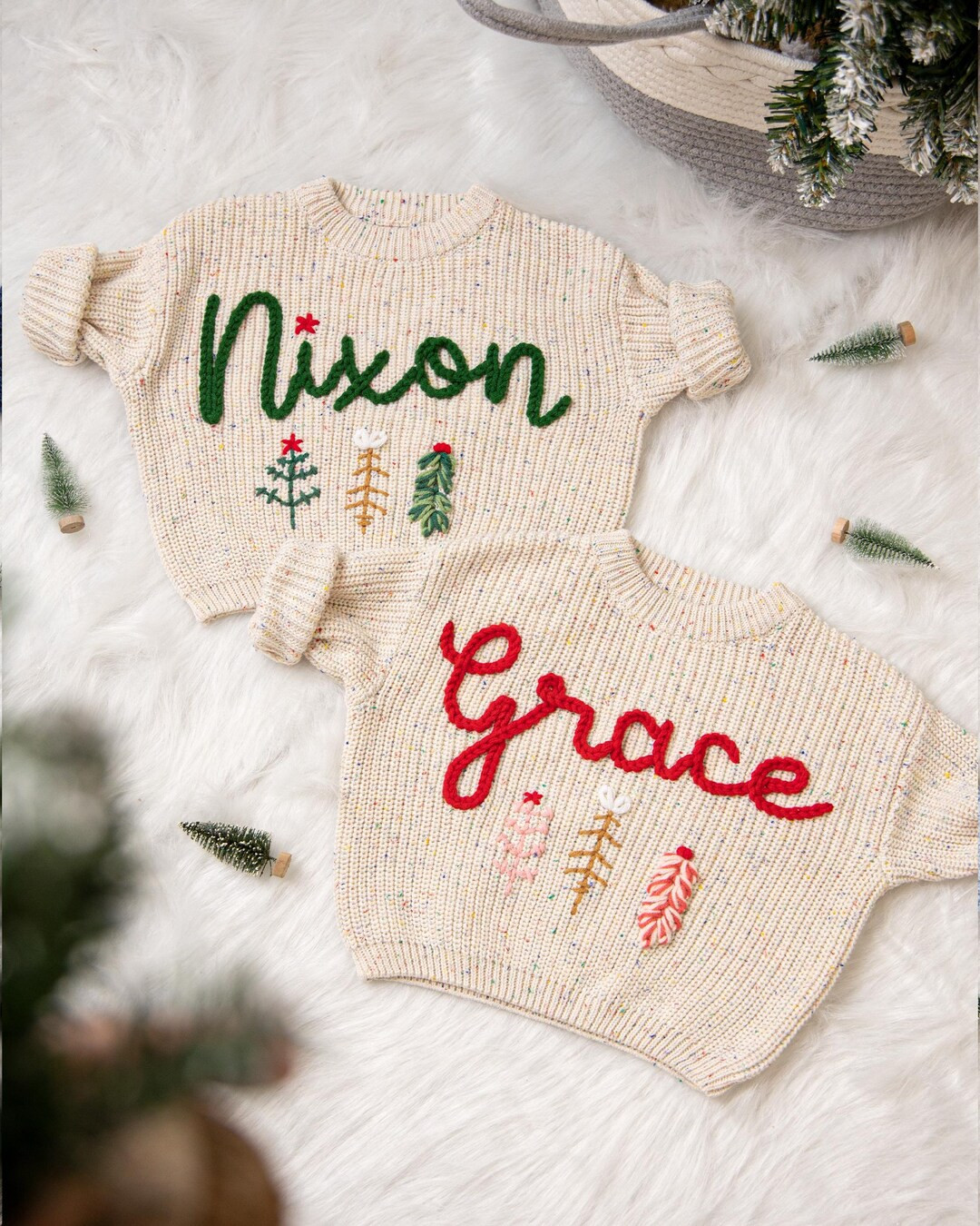 Hand Embroidered Baby Name Christmas Sweater for Baby Boys and Toddler Boys, Baby Toddler Custom ... | Etsy (US)