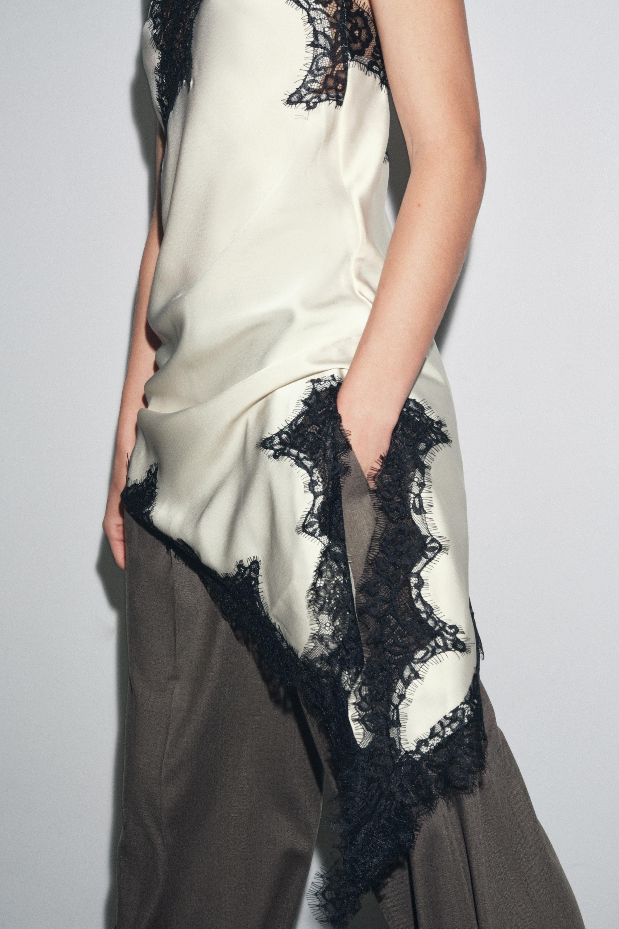 ZW COLLECTION ASYMMETRIC LACE DRESS | Zara US