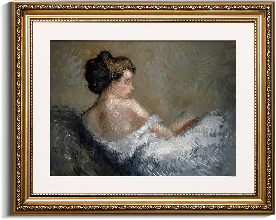 VIYYIEA Gold Framed Wall Art Canvas Print Home Decor Portrait Wall Art Sitting Woman Vintage Deco... | Amazon (US)
