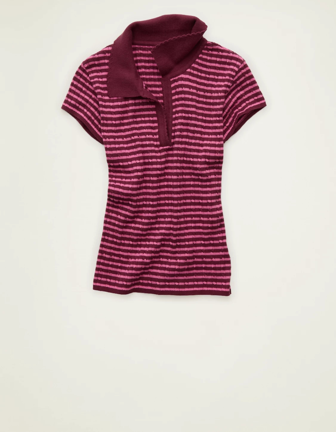 AE V-Neck Cable Knit Sweater Polo | American Eagle Outfitters (US & CA)