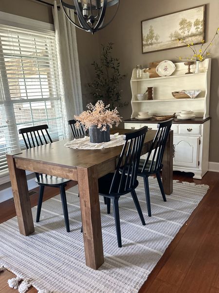I’m loving my new dining table from Walmart and the black chairs are growing on my. I’ve got a new rug on the way and I think the space will be complete! 

#LTKSeasonal #LTKsalealert #LTKhome