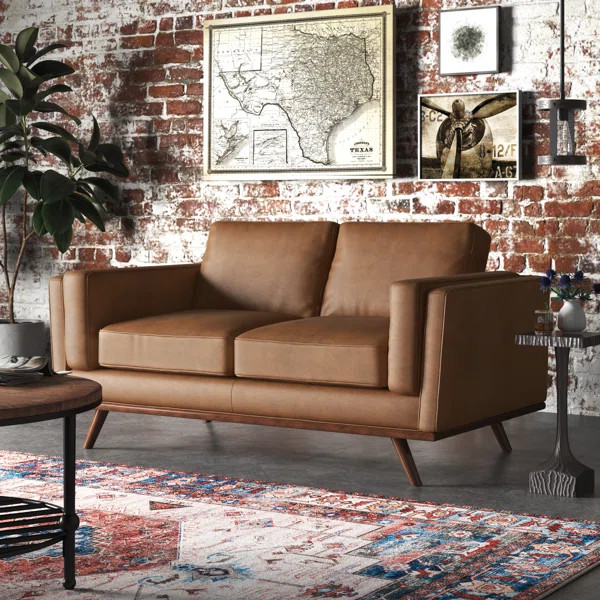 Palermo 67'' Leather Loveseat | Wayfair North America