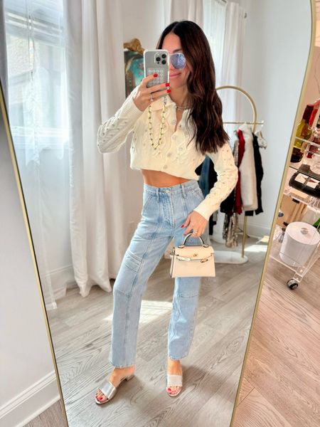 Cargo jeans, crop sweater, sandals on sale today, code ANTHRO20

Code: katehuggs15 off sweater 
Jeans run TTS, wearing 24
Sweater size small 

#LTKFindsUnder100 #LTKStyleTip #LTKFindsUnder50