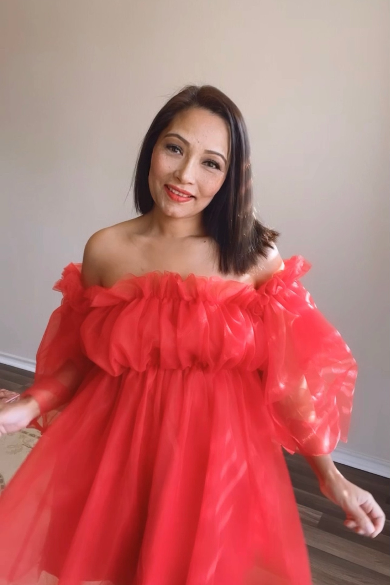 Ruffle mesh dress. 

#LTKSeasonal #LTKfit #LTKstyletip