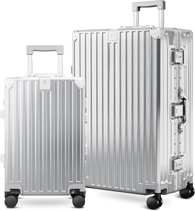 ALPHA CAMP 2 Piece Luggage Sets With Dual Layer Aluminum Frame, TSA Locks, 3-Layer PC 20" Carry-o... | Amazon (US)