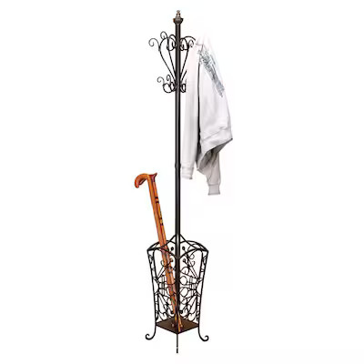 Grayson Lane  Black Metal Standing Coat Rack with Umbrella Storage 11” x 74” | Lowe's