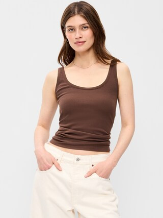 First-Layer Ribbed Scoop-Neck Tank Top | Old Navy (US)