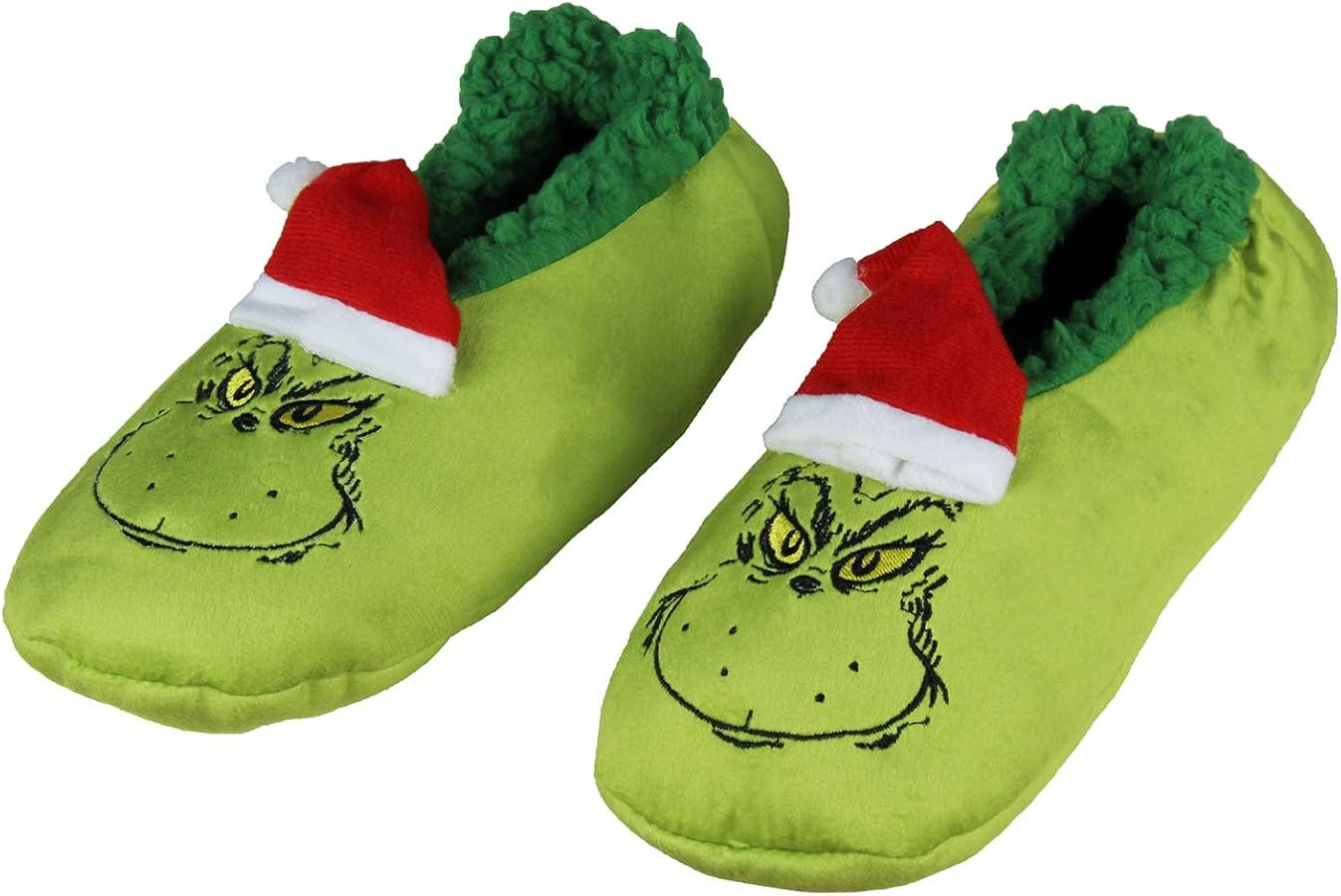 Bioworld Dr. Seuss GRINCH That Stole Christmas Slippers Santa Grinch Slipper Socks with No-Slip S... | Amazon (US)