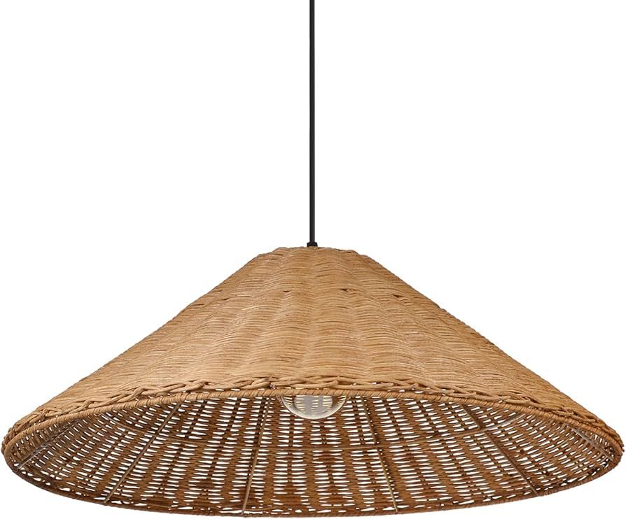 Arturesthome Hand Woven Rattan Pendant Lighting,Large Weaving Natural Hanging Light,Farmhouse Coa... | Amazon (CA)