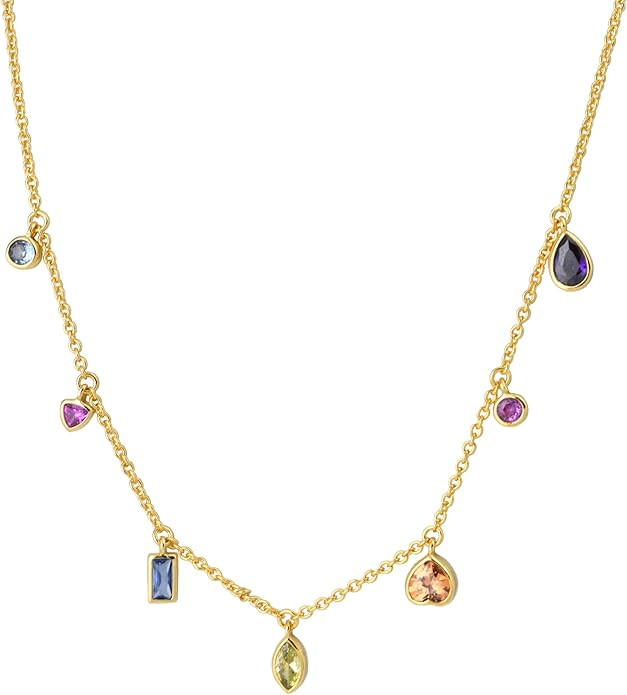 G&GEMSJEW Sparkling 14K Gold Plated Cubic Zirconia Necklace for Women | Elegant Everyday Jewelry ... | Amazon (US)