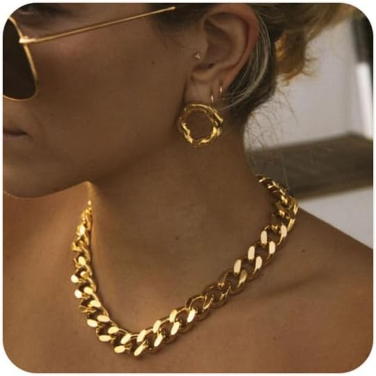 FEEL STYLE Chunky Cuban Link Chain for Men Women - Stainless Steel Gold Chain Necklace for Women ... | Amazon (US)