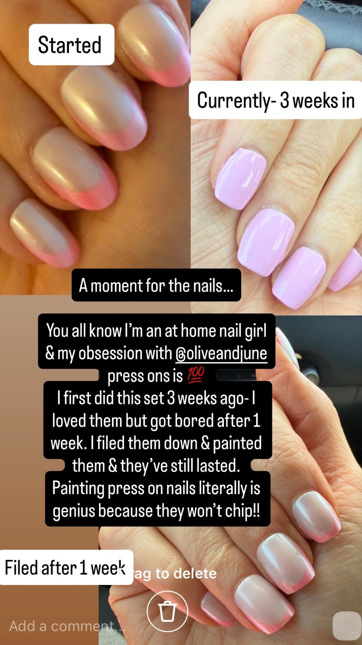 I love these press on nails so much! The pink polish is Mod About You! 

#LTKselfcare #LTKBeauty
