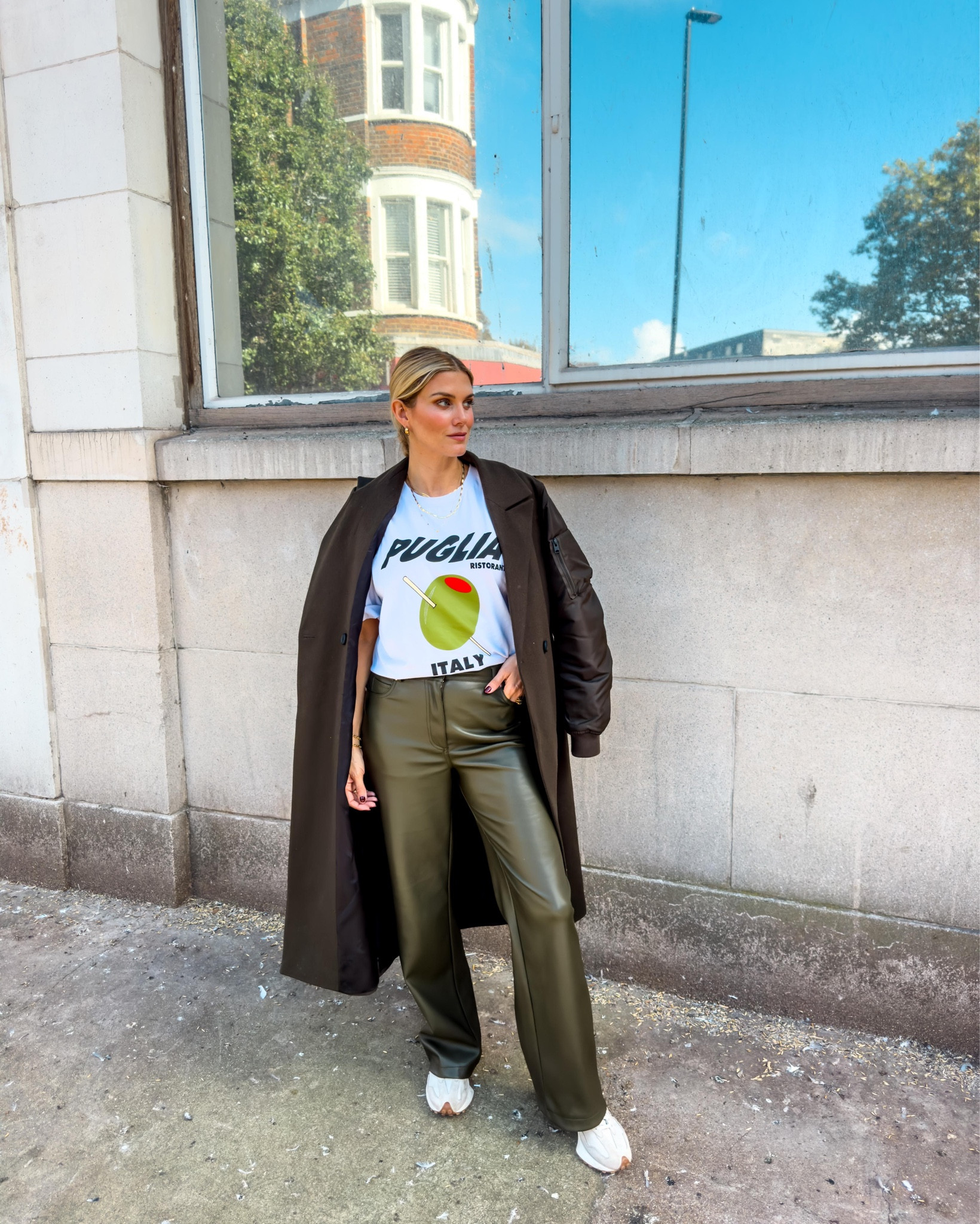 Olive on olive on olive 🫒 

Living in graphic tees in autumn! These khaki leather trousers are amazing 😍 I have linked some other graphic tees I’ve been loving because I know they go out of stock so quickly!

Also Ada’s baby Adidas Gazelles are sooo cute 🥹

#LTKeurope #LTKuk #LTKautumn