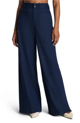SPANX® Super Wide Leg Pants in Timeless Navy at Nordstrom, Size 1X | Nordstrom