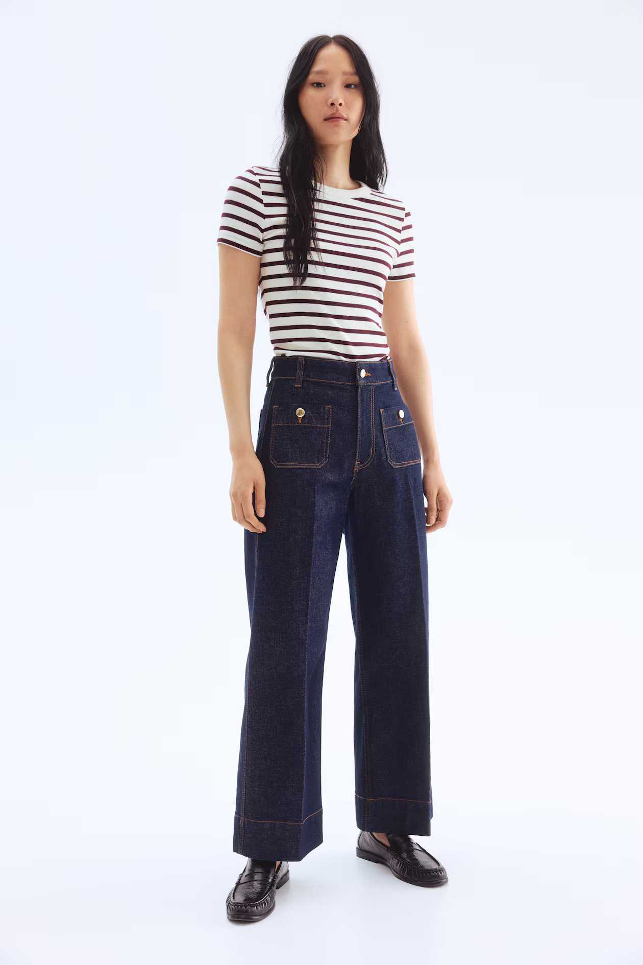 Wide High Ankle Jeans | H&M (US + CA)