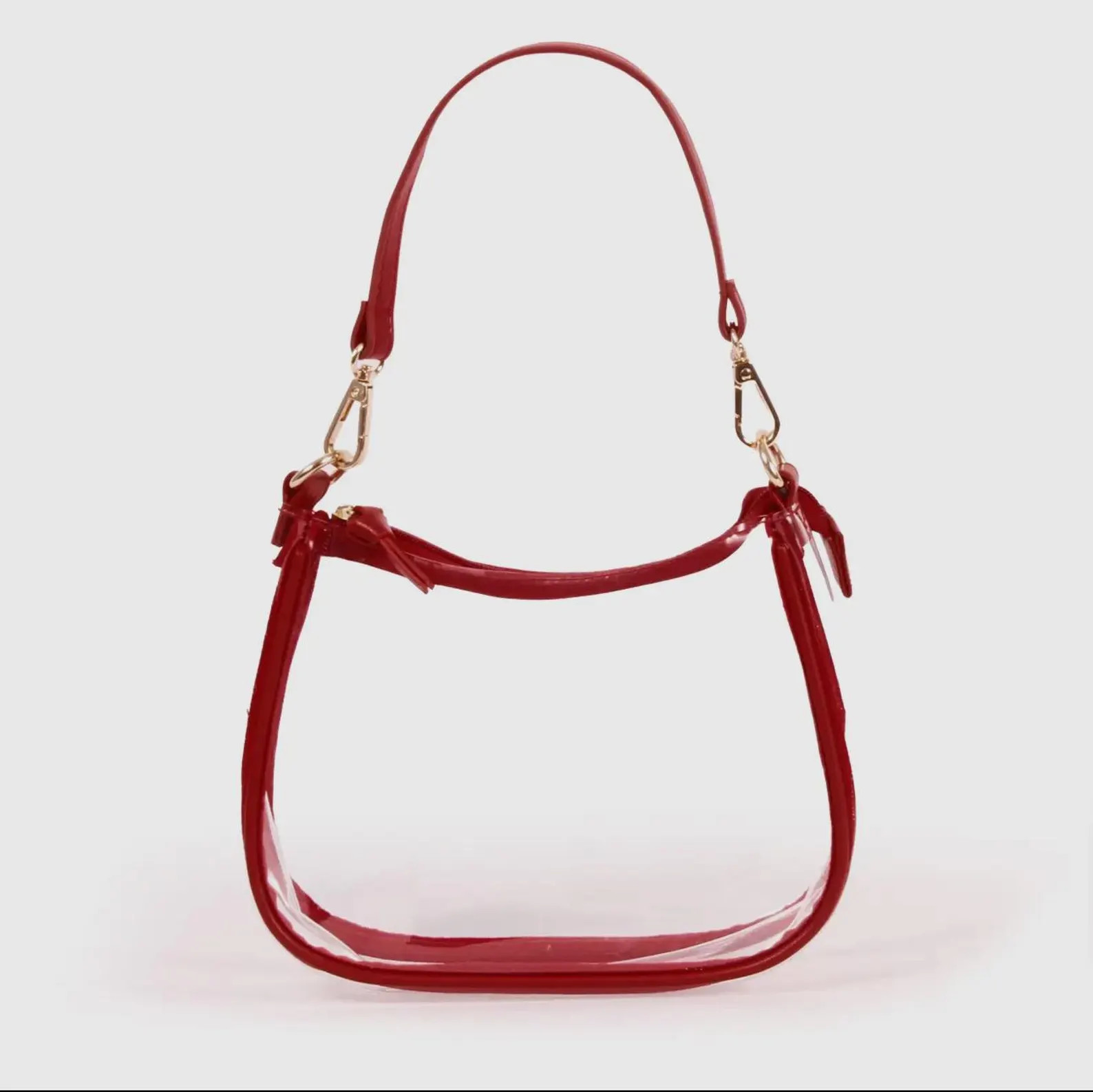 Game Day The Clara Clear Purse in Crimson | Clear Stadium Bag | Clear Stadium Approved Purse | Cl... | Etsy (Global)