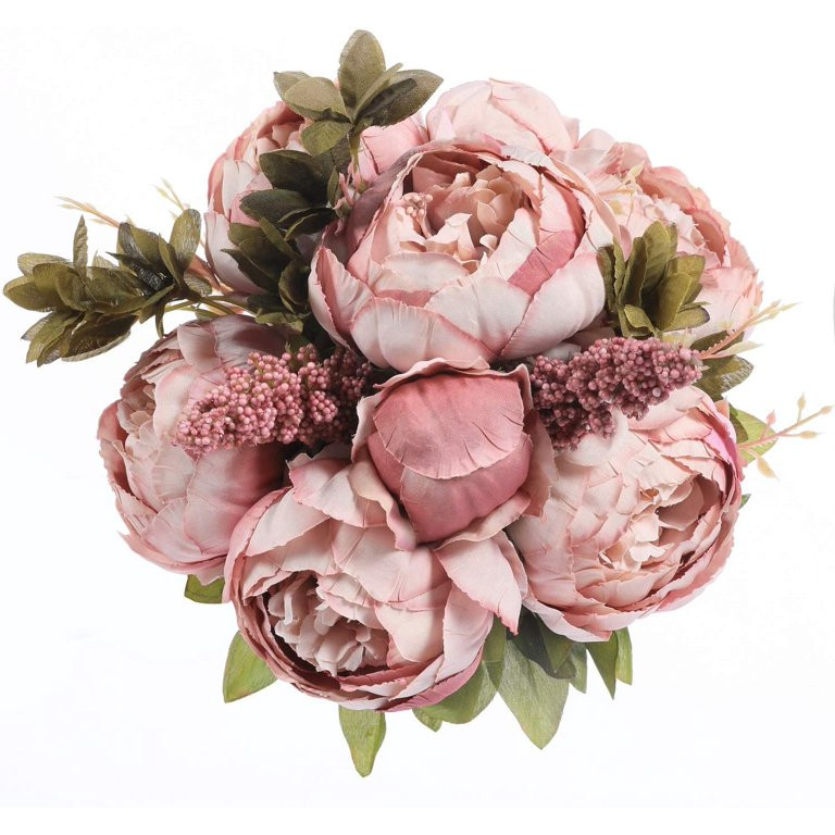 Coomade Vintage Artificial Peony Silk Flowers BouquetHome Wedding Decoration - Walmart.com | Walmart (US)