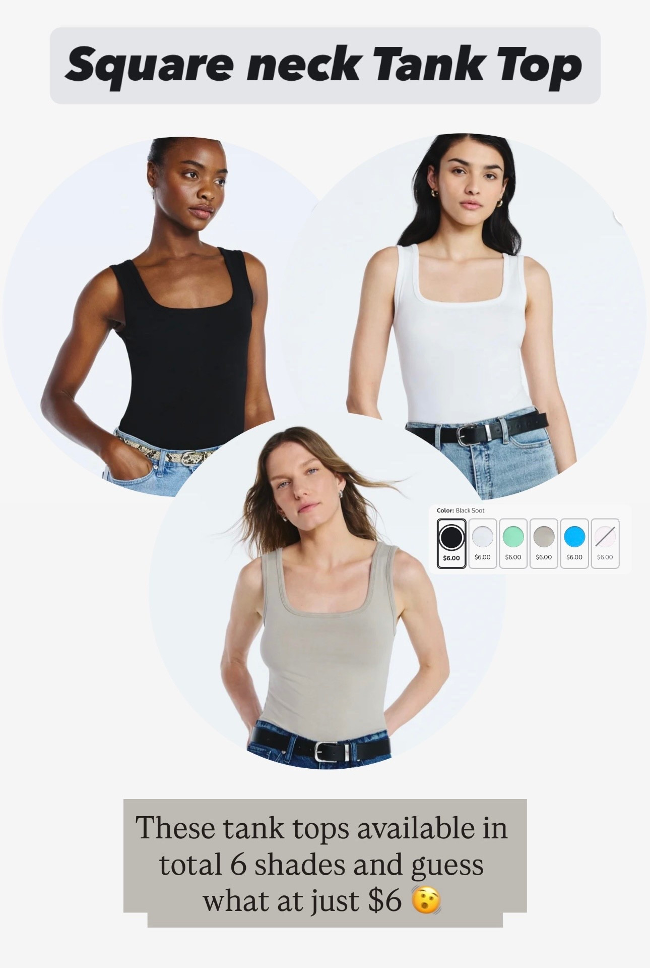 These tank tops available in total 6 shades and guess what at just $6 🫨 get it before stock out 😍

#LTKootd #LTKSaleAlert #LTKSeasonal