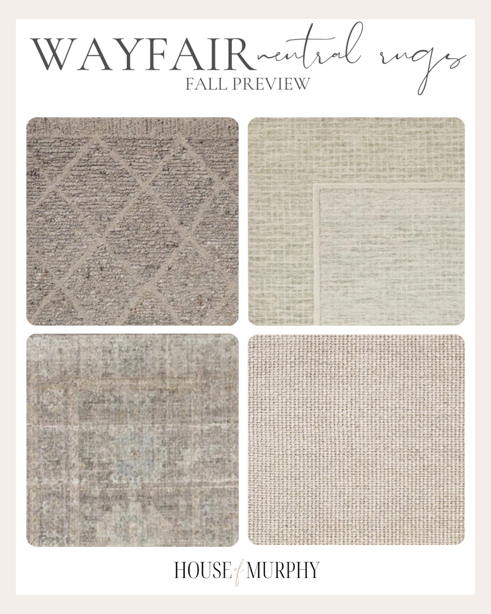 Gorgeous neutral rugs for fall

#wayfair @wayfair #wayfairpartner

#LTKHome #LTKSaleAlert