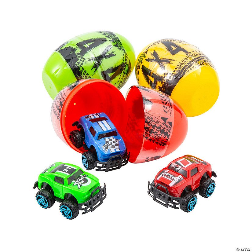 4" Monster Truck-Filled Plastic Easter Eggs - 12 Pc. | Oriental Trading Company