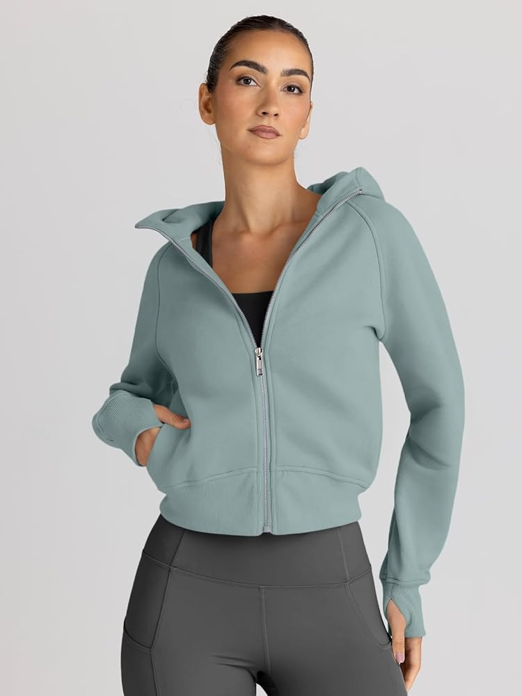 Trendy Queen Womens Zip Up Hoodies Cropped Sweatshirts Fleece Jackets Fall Outfits Casual Hooded ... | Amazon (US)