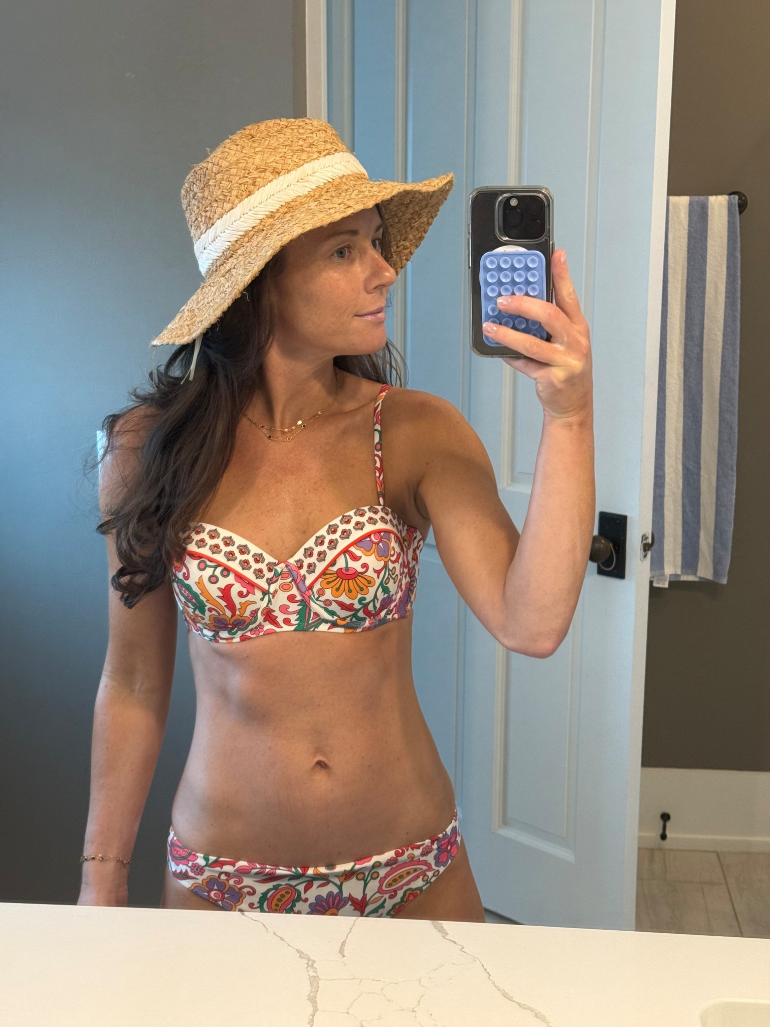Boden Two Piece Swimsuit - Mom swimwear 10/10 - size 34B top and size 6 bottom - Hat Attack hat 

#LTKFindsUnder100 #LTKSwim #LTKSeasonal