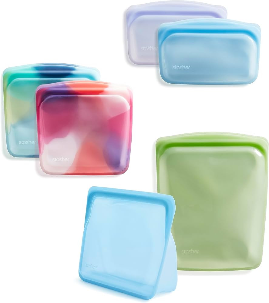 Stasher Reusable Silicone Storage Bag, Food Storage Container, Microwave and Dishwasher Safe, Lea... | Amazon (US)
