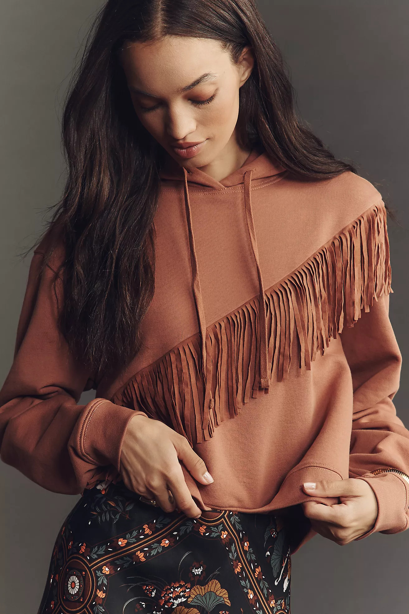 Pilcro Fringe Hooded Sweatshirt | Anthropologie (US)