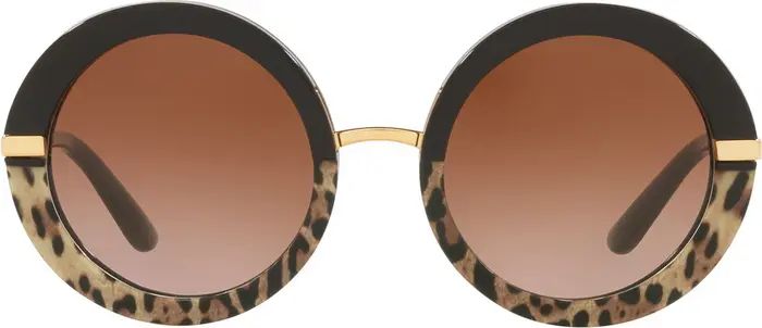 DOLCE&GABBANA 52mm Gradient Round Sunglasses | Nordstrom | Nordstrom