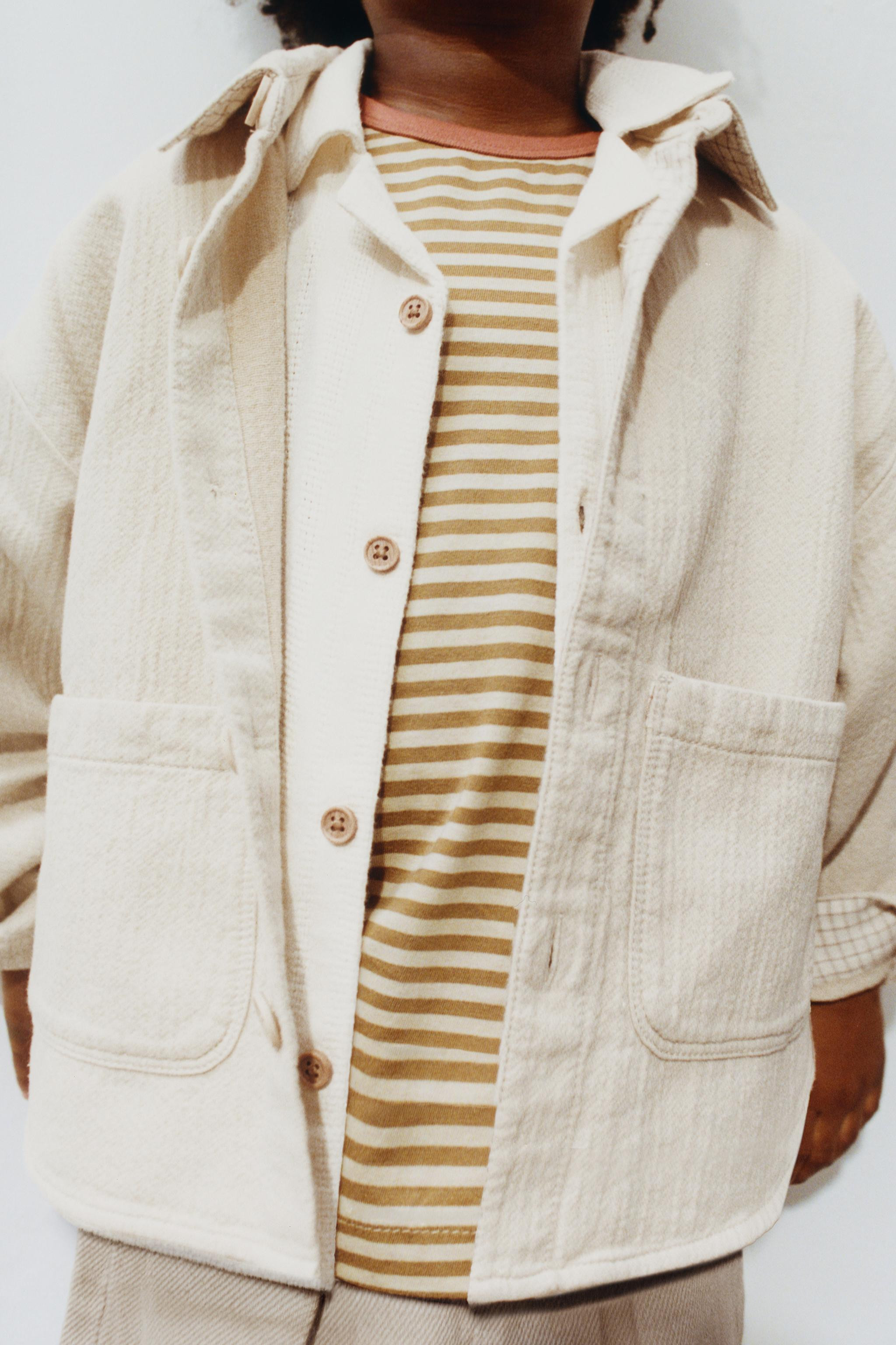 TEXTURED COTTON LINEN OVERSHIRT | Zara US
