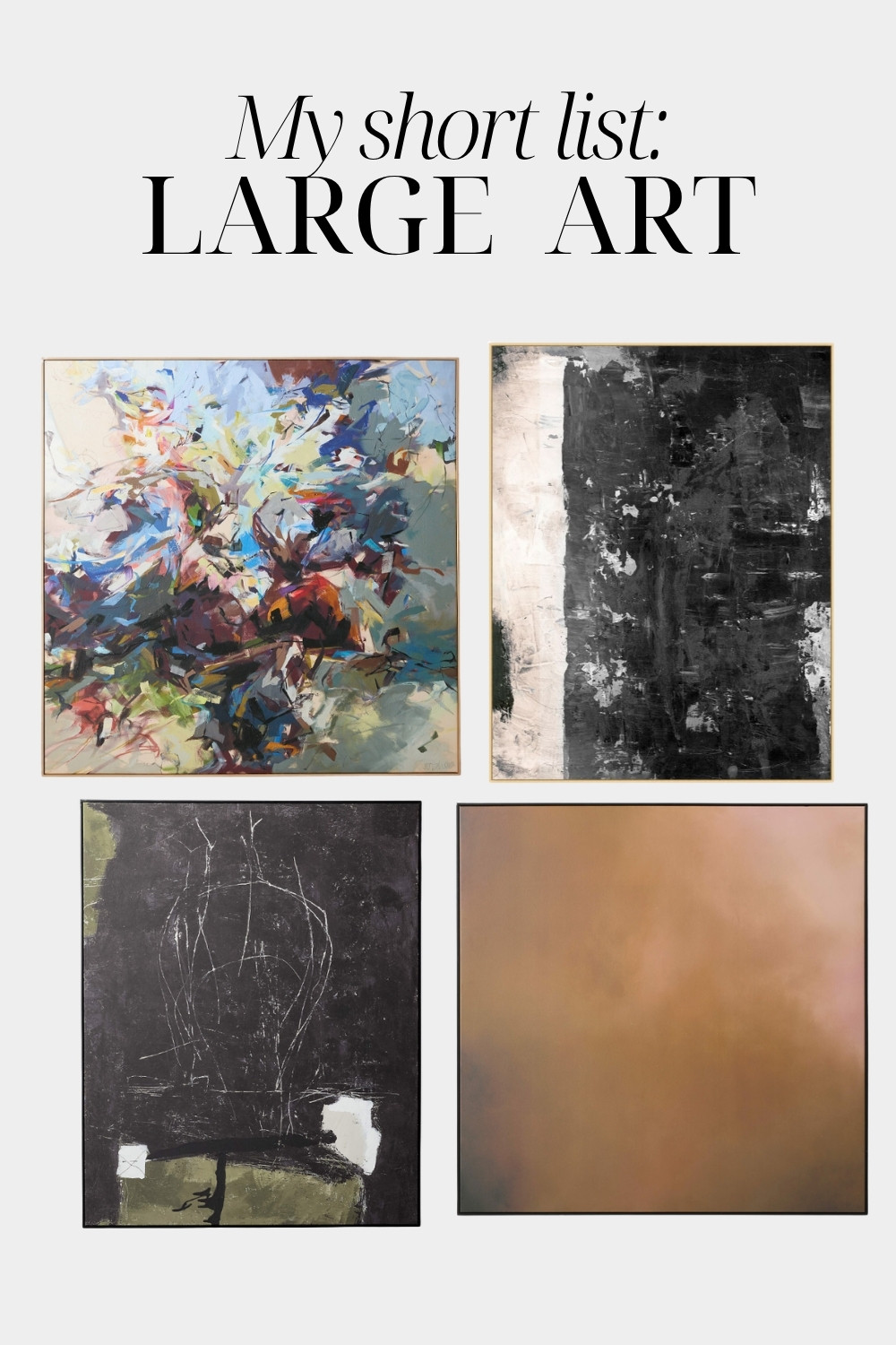 Large artwork changes everything.
My short list for pieces that make a statement without taking over the room.

Shop my favorites on LTK.
#LTKHome #Artwork #CuratedLiving #MadeByPatchi #UnclutteredHome 

 