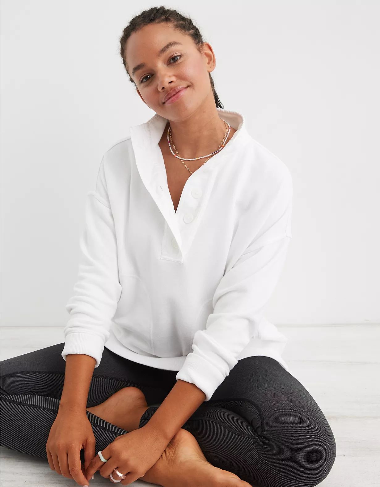 Aerie The Good Times Henley Sweatshirt | Aerie