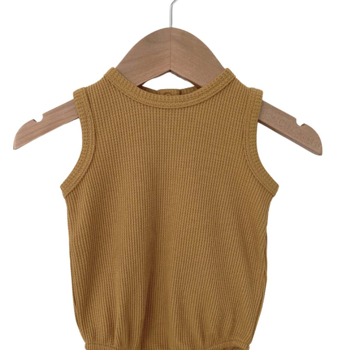 Organic Waffle Bubble Romper, Honey | SpearmintLOVE